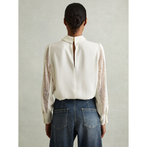 REISS RENATA Lace Insert Blouse